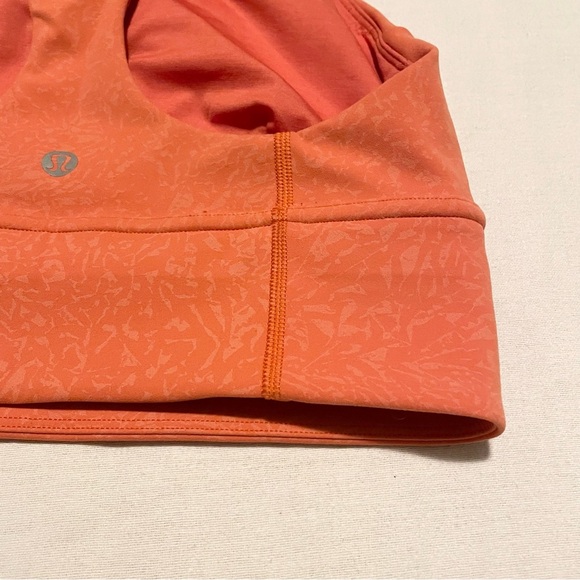 Lululemon Wunder Train Long-Line Bra Medium Crunch Warm Coral Size 6 - Picture 13 of 15